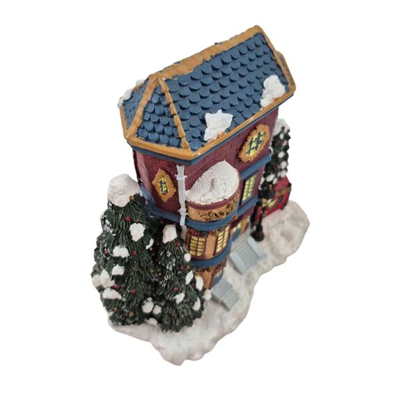 Christmas On Main Street Musical Wind Up Box Resin Village House Holiday Decor - Picture 3 of 10